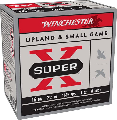 WINCHESTER SUPER-X 16GA 2.75″ – 1OZ #8 1165FPS 25RD 10BX/CS