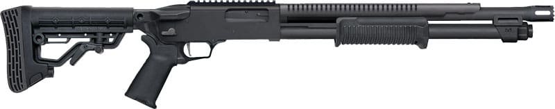 MOSSBERG 590R TACTICAL 12GA – 18.5″ 6RD ADJ STK CYL