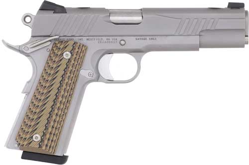 SAVAGE 1911 45ACP 5″ S/S – ADJ REAR SIGHT 8RD G10 GRIP