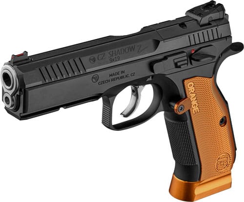 CZ SHADOW 2 ORANGE OR 9MM 17RD – MAG BLACK POLYCOAT STEEL FRAME