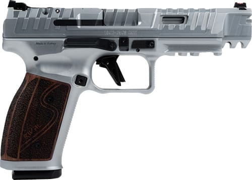 CANIK SFx RIVAL-S 9MM 5″ OR – AS CHROME ROSEWOOD 18RD MAGS