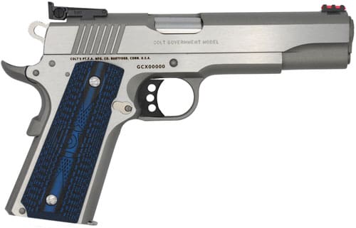 COLT GOLD CUP LITE 38 SUPER 5″ – 8RD STAINLESS BLUE G10 GRIPS