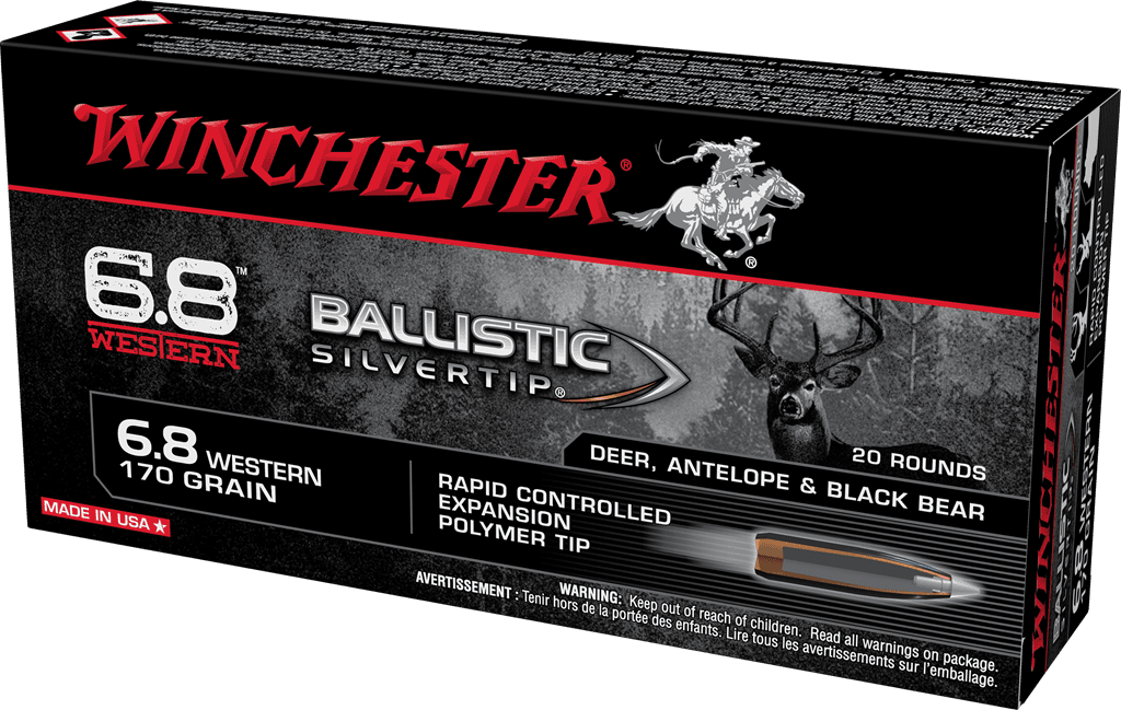 WINCHESTER BALLISTIC SILVERTIP 6.8 WESTRN 170GR 20RD BX 200RD CASE