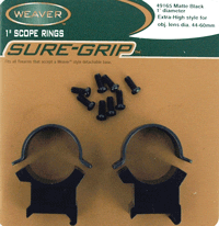 WEAVER RINGS DETACHABLE TOP – MOUNT SURE-GRIP 1″ X-HIGH MATT