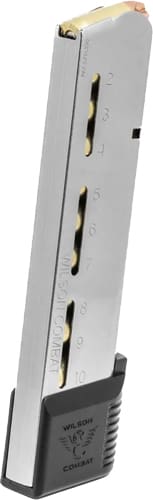 WILSON MAGAZINE 1911 ETM 45ACP – 10RD SS EXT. POLYMER PAD