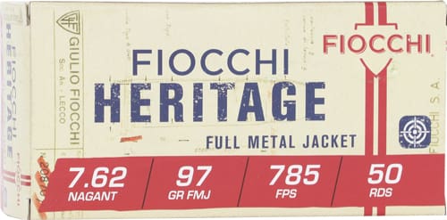 FIOCCHI 7.62 NAGANT 97GR FMJ – 50RD 20BX/CS