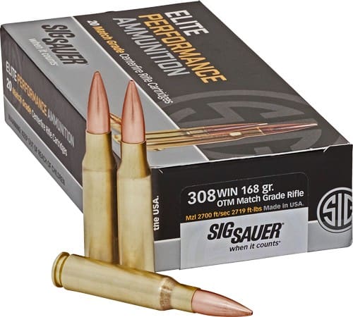 SIG AMMO 308 WIN 168GR OPEN – TIP MATCH 20RD 10BX/CS