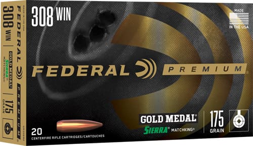 FEDERAL GOLD MEDAL 308 WIN – 175GR MATCHKING 20RD 10BX/CS