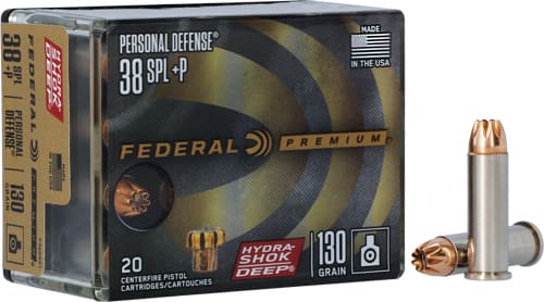 FEDERAL 38 SPECIAL+P 130GR – HYDRA-SHOK JHP 20RD 10BX/CS