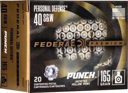 FEDERAL PUNCH 40 SW 165GR JHP – 20RD 10BX/CS