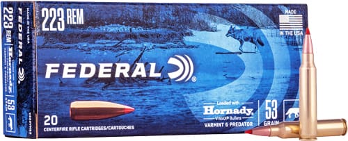 FEDERAL 223 REM 53GR V-MAX – 20RD 10BX/CS