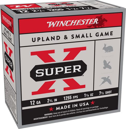 WINCHESTER SUPER-X 12GA 2.75″ – 1-1/8OZ #7.5 1255FPS 250R CASE