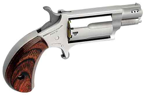 NAA MINI-REVOLVR 22WMR 1-1/8″ – PORTED S/S MATTE WOOD