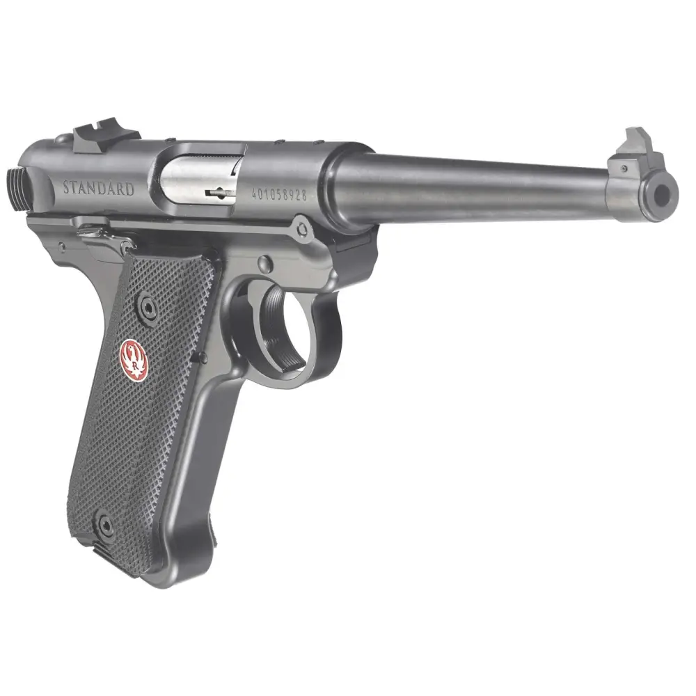 RUGER MRK IV STD 22LR 6″ BLUED BLK GRP FXD SIGHT