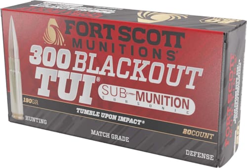 FORT SCOTT 300 AAC 190GR TUI – SOLID COPPER 20RD 25BX/C