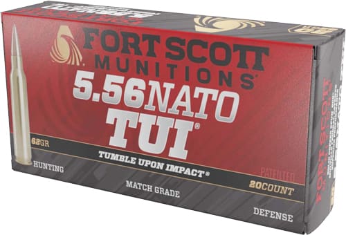 FORT SCOTT 5.56X45 62GR TUI – SOLID COPPER 20RD 25BX/CS