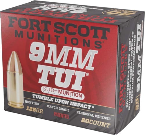 FORT SCOTT 9MM LUGER 125GR TUI – COPPER SUBSONIC 20RD 25BX/CS