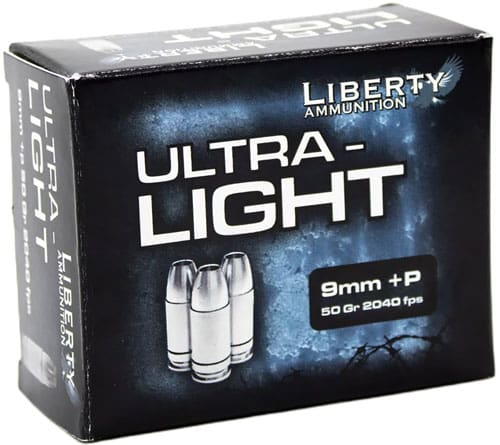 LIBERTY ULTRA LIGHT 9MM +P – 9MM LUGER 50GR HP 20RD 50BX/CS