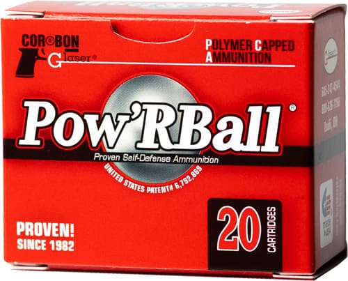GLASER 45 ACP 165GR POW’RBALL – 20RD 25BX/CS