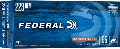 FEDERAL POWER-SHOK 223 REM – 55GR SP 20RD 10BX/CS
