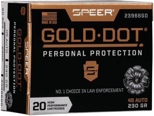 SPEER GOLD DOT 45 ACP – 230GR GDHP 20RD 10BX/CS