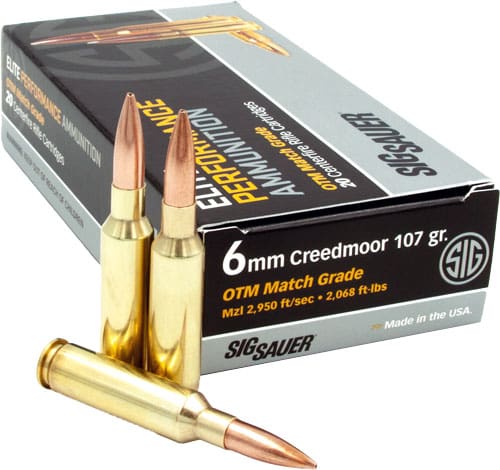 SIG AMMO 6MM CM 107GR OPEN TIP – MATCH 20RD 10BX/CS