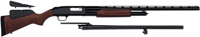 MOSSBERG 500 COMBO 12GA 3″ – 28″VR 24″RIFLED BLUED WOOD