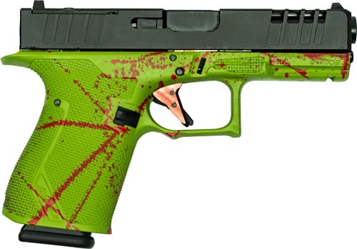 GLFA 19 STRIKER 9MM 4″ 15 SHOT – BLK SLIDE SPLATER ZOMBIE FRAME