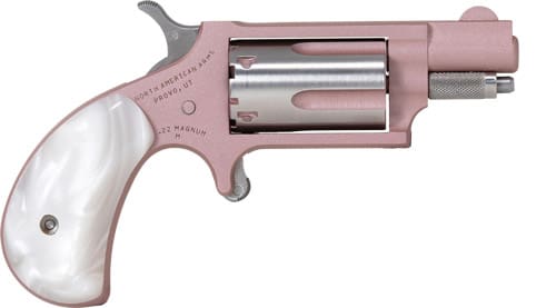 NAA MINI-REVOLVER 22WMR 1-1/8″ – ROSE CERAKOTE WHITE PEARL GP