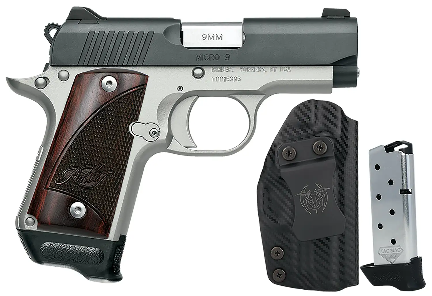 KIMBER MICRO 9 TWO TONE ROSEWOOD RTC-K BUNDLE PISTOL HOLSTER, 2-7RD MAGS