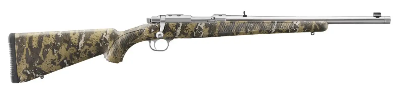 RUGER 77/44 44 MAG BOLT RIFLE, 16.6″ STS T.B. BBL, DESOLVE CAMO, 4RD