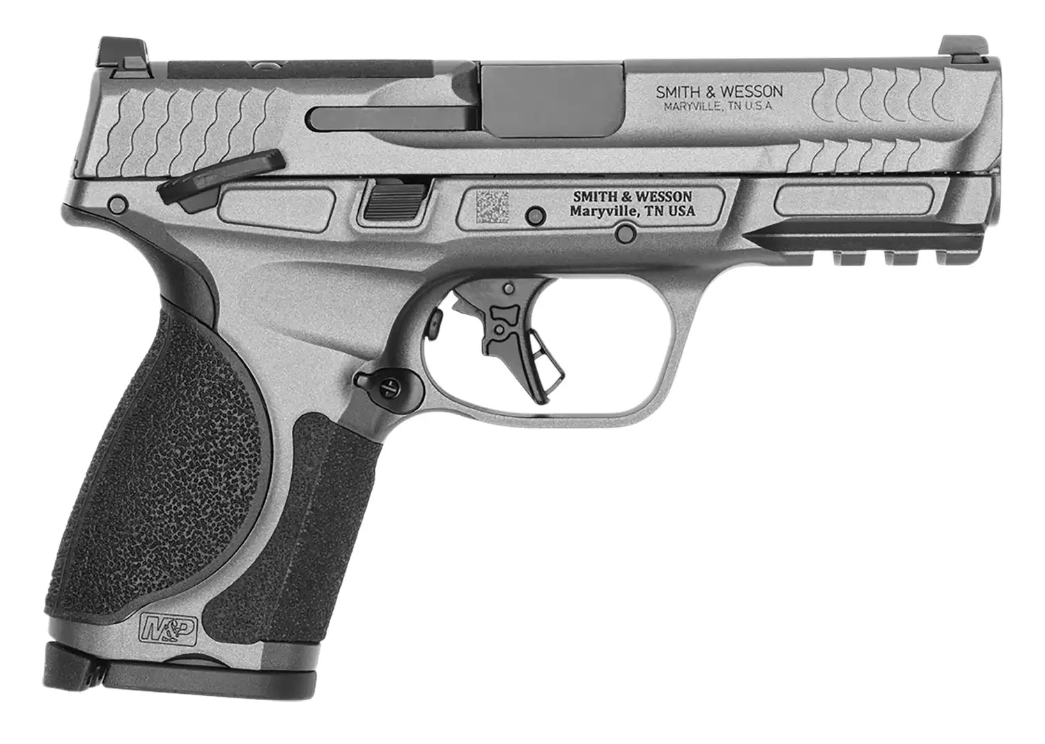SMITH & WESSON M&P9 M2.0 METAL COMPACT 4″ PISTOL 9MM TUNGSTEN GRY, M.S. O.R. 2-10RD CALI COMPLIANT