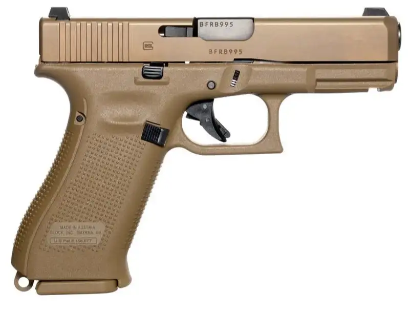 GLOCK 19X V 9MM PISTOL 4″ FDE GNS 1-17RD 2-19RD MAGS