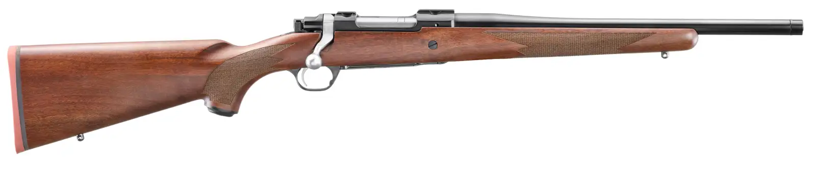 RUGER HAWKEYE HUNTER 243WIN RIFLE 16.6″ T.B. WALNUT/BLUED 4RD