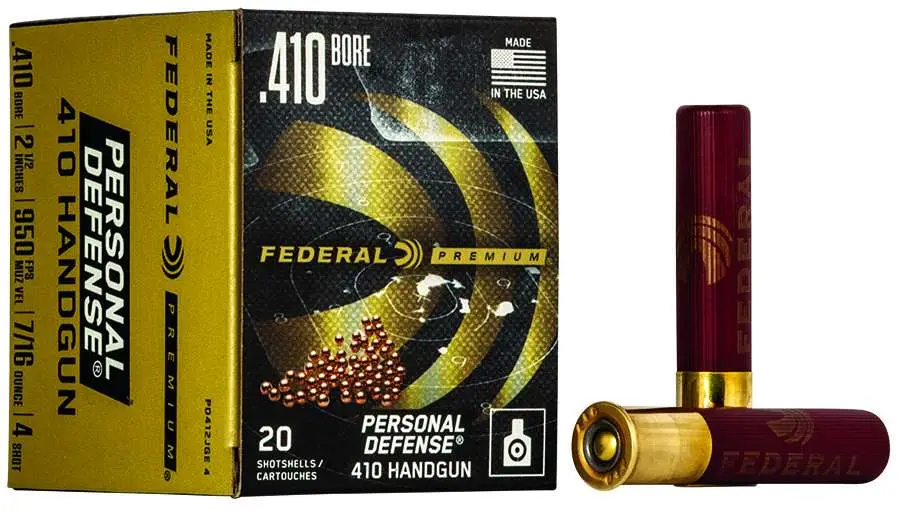 FEDERAL 410GA 2-1/2″ 4 “PERSONAL DEFENSE” 20 RD/BX 10 BX/CS