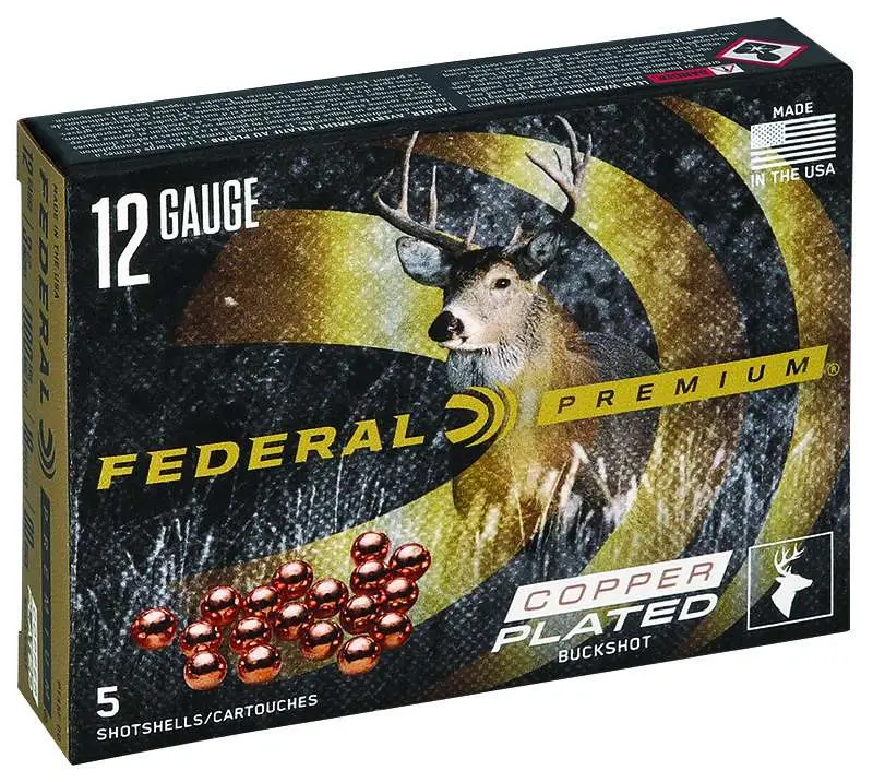 FEDERAL 12GA 2-3/4″ MAX. 9 PELLETS-00 BUCK 5 RD/BX 50 BX/CS
