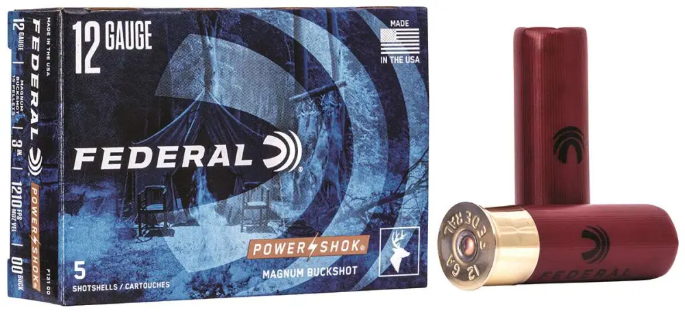 FEDERAL 12GA 3″ MAG. 15 PELLETS-00 BUCK 5 RD/BX 50 BX/CS