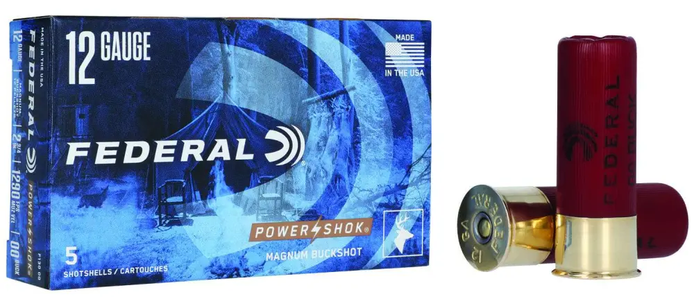 FEDERAL 12GA 2-3/4″ MAG. 12 PELLETS-00 BUCK 5 RD/BX 50 BX/CS