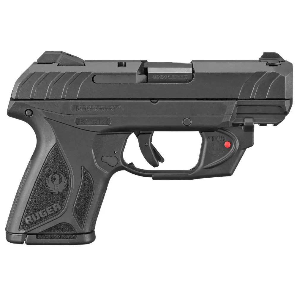 RUGER SECURITY-9MM 3.4″ PSTL BLK/BLK 10+1 MS W/ VIR LSR