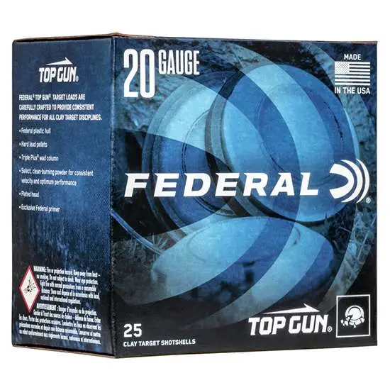 FEDERAL TOP GUN 20GA 2-3/4″ 2-1/2DE 7/8OZ 7.5 25 RD/BX 10 BX/CS