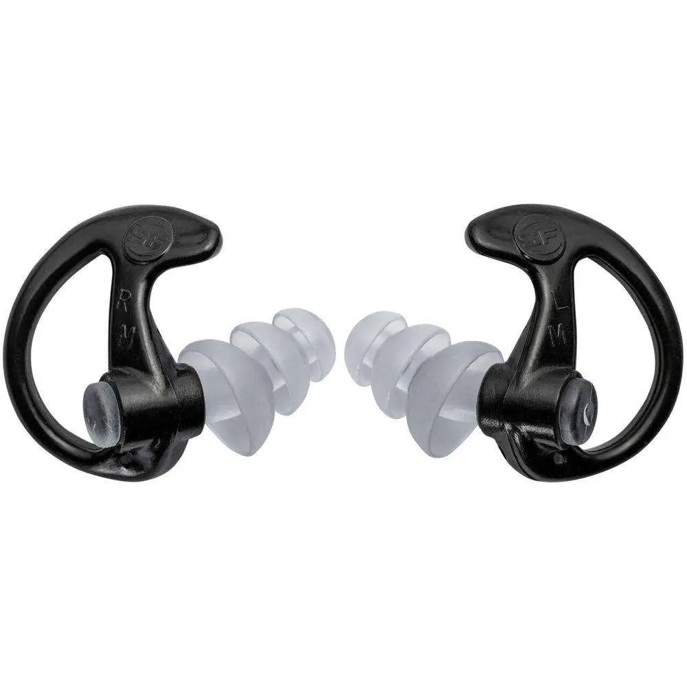 SUREFIRE TRIPLE-FLANGE FULL BLOCK EARPLUGS MED 1 PAIR BLACK
