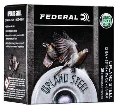 FEDERAL 12GA 2-3/4" 1 1/8 OZ 6 UPLAND STEEL 25 RD/BX 10 BX/CS - Image 4