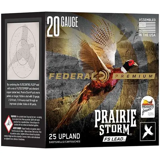 FEDERAL 20GA 3″ 3DE 1-1/4OZ 6 SHOT FS LEAD 25 RD/BX 10 BX/CS
