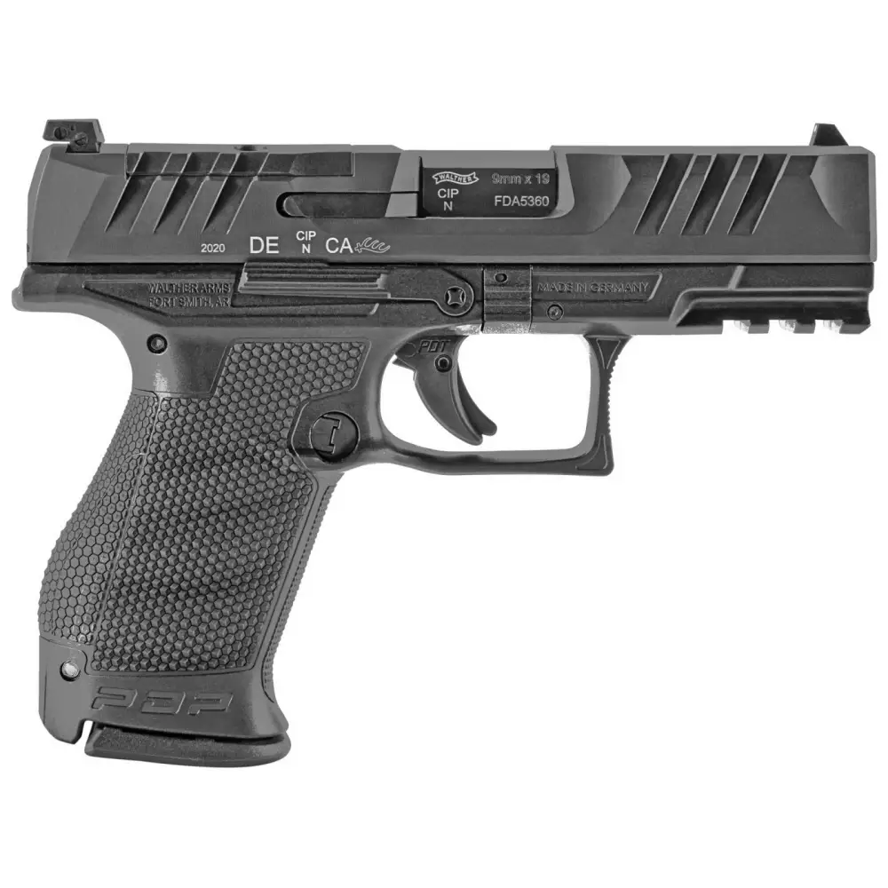 WALTHER PDP 9MM COMPACT 4″ PSTL BLACK 2-15RD MAGS