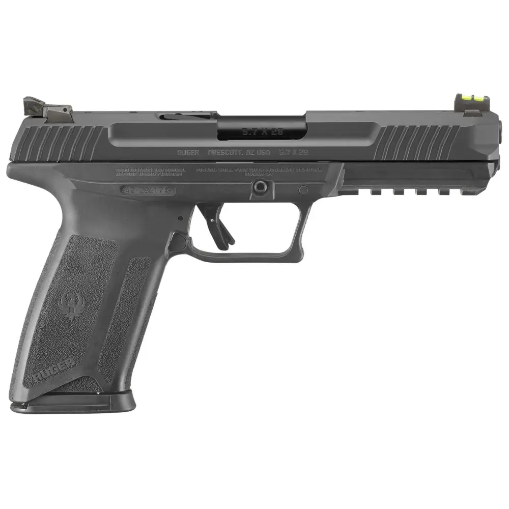 RUGER-5.7 X 28 4.9″ PISTOL BLK/BLK 20+1 NO MANUAL SAFETY