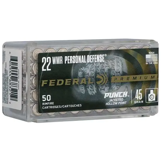 FEDERAL 22 MAG PUNCH 45GR JHP “PERSONAL DEFENSE” 50 RD/BX 60 BX/CS
