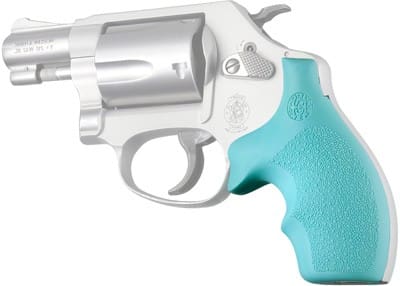 HOGUE GRIPS S&W J FRAME – ROUND BUTT BANTAM AQUA