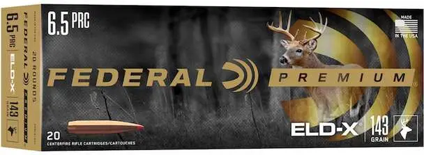 FEDERAL 6.5 PRC 143 GR ELD-X 20 RD/BX 10 BX/CS