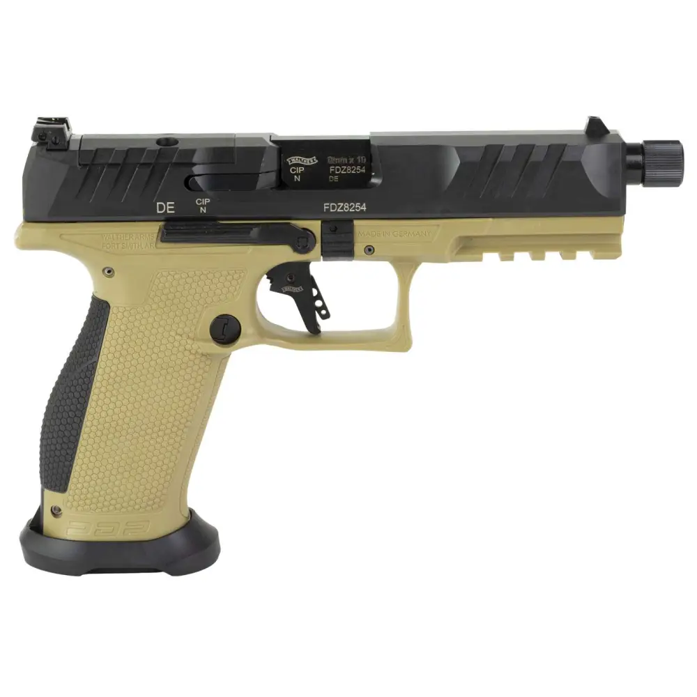 WALTHER PDP PRO SD FULL SIZE 9MM PSTL BLK/FDE 5.1″ T.B. 3-18RD MAGAZINES