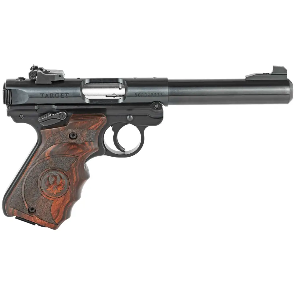RUGER MRK IV TRGT 22LR 5.5″ BLUED TRGT WD GRP ADJ SGHT 10RD